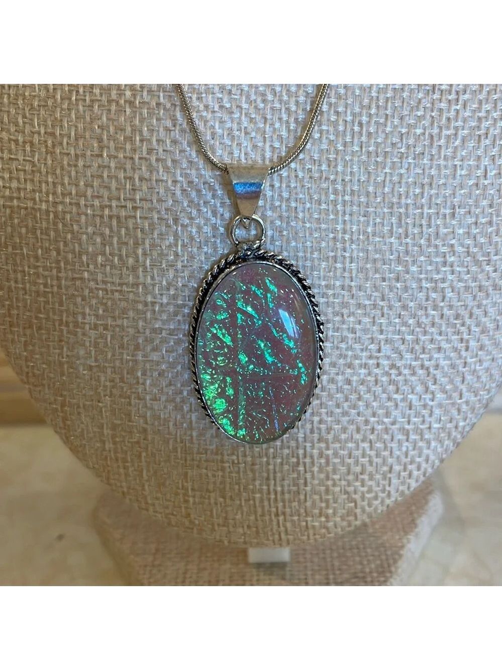 Stone Pendent on Silver Chain